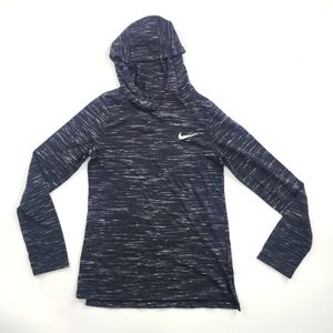Nike dri fit gray black thin t shirt like hoodie size medium girls or boys